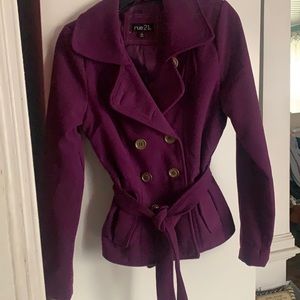 Like new juniors purple peacoat